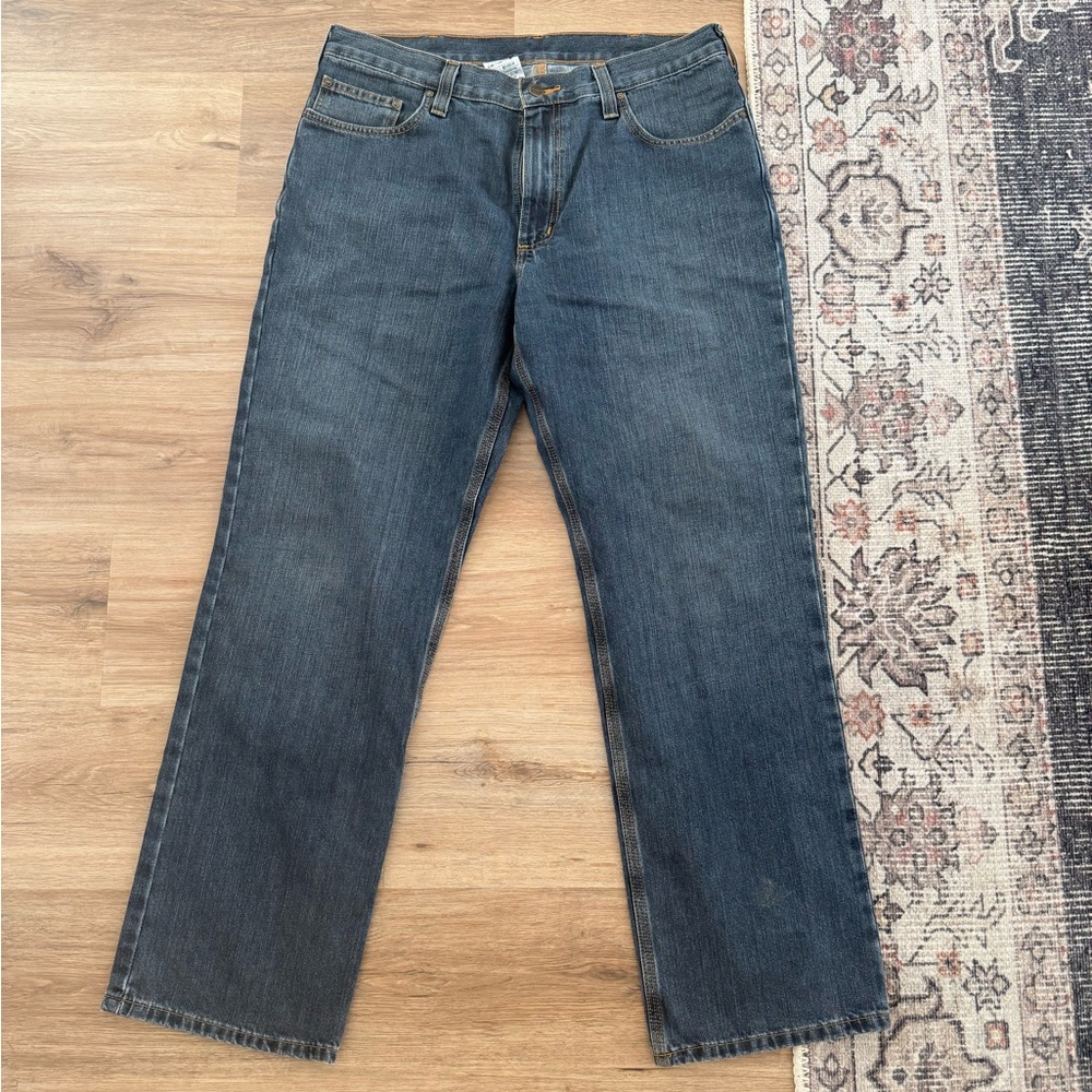 Carhartt Men's Dark Blue Straight Jeans
